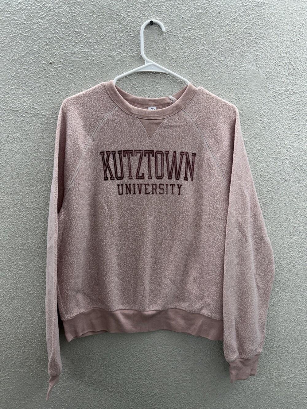 Alternative Womens Sweatshirt Size XL Pink Fleece Crewneck Kutztown University